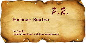 Puchner Rubina névjegykártya